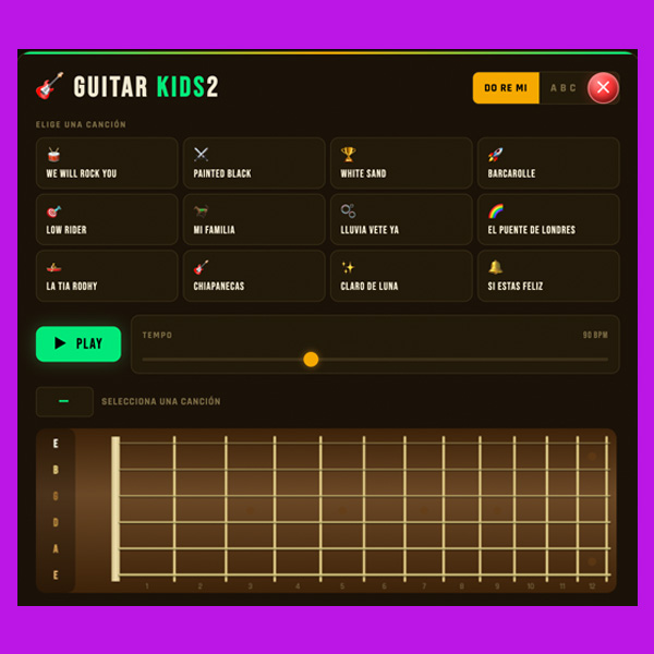 Guitar Game with 12 songs